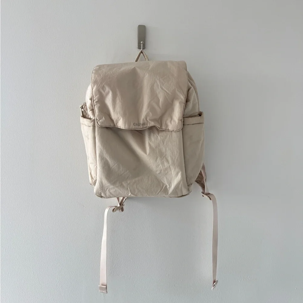 CALPAK Diaper Backpack with Laptop Sleeve in Oatmeal